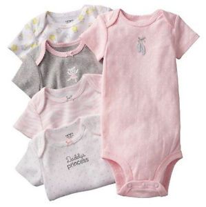 Carters Newborn 3 6 9 12 18 24 Months 5 PK Floral Bodysuits Baby Girl Clothes