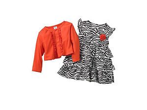New Carter's Baby Girl Clothes Set Zebra Cardigan Dress 9 12 18 24 Months