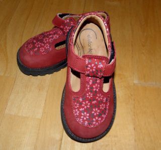 Elefanten Red Calico Mary Jane Dress Shoes 21 5 Toddler Girls BTS