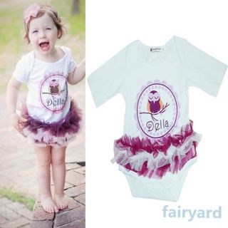 Baby Girls One Piece Romper Cotton T Shirts Tutu Dress Outfits Costume 0 3 Year