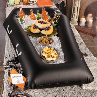 Coffin Buffet Salad Bar Casket Inflatable Cooler Halloween Decor Vampire Goth