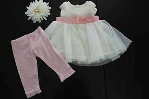 Easter Infant Girls Flower Boutique Tutu Dress 3 PC Set Outfit Clothes 3M 6M