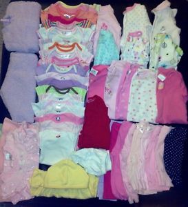 Infant Baby Girl Clothes Lot Size Newborn 0 3 Months Fall Winter 45 Pcs