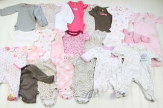 23 Piece Preemie P Newborn NB Set Baby Girl Clothes Onesies Outfits Lot Set 23