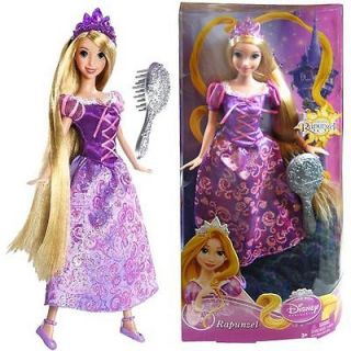 Disney Princess Rapunzel Tangled Figurine Doll Long Hair Sparling Dress Mattel