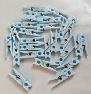 30 Baby Shower Favors Scatters Clothes Pins Blue Boy