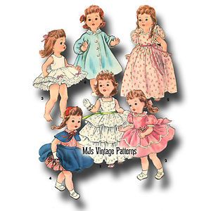 Vtg Toddler Baby Doll Clothes Dress Pattern 14" Saucy Walker Bonnie Braids