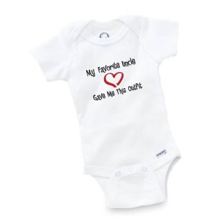 My Favorite Uncle Gave Me Onesie Baby Clothing Gift Funny Cute Toddler Boy Girl