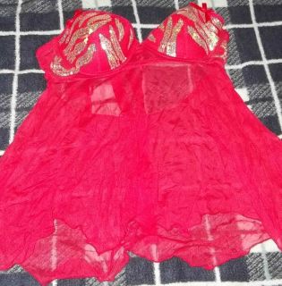 Womans Plus Size Native Intimates 42C Baby Doll Nightie Lingerie Valentines Day
