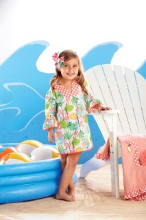 Mud Pie Baby Girls Flamingo Fun Cover Up Dress with Pom Pom Trim 0M 5T