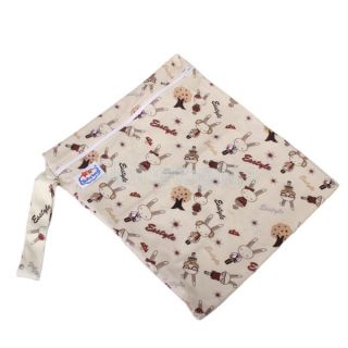 Waterproof Zipper Wet Drybag Washable Reusable Baby Cloth Diaper Nappy Bag Khaki