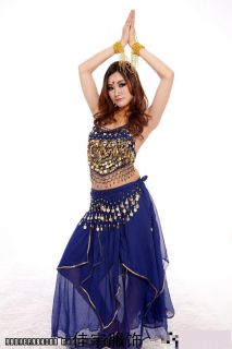 Indian Dance Costumes Fashion Women Belly Dancing Suit Jacket Waist Chain Skirt