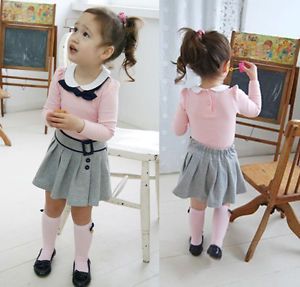 Girls Baby Dress Tutu Long Sleeve Top Skirt 1 6Y 2 Pcs Clothes Set Outfit