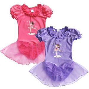 Fairy Girls Ballet Dance Dress Tutu Leotard Kid Dancewear Costume Sz 4 5 6