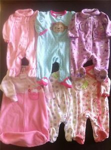 Baby Girl 3 6 9 Months PJ Sleeper Pajama Clothes Lot Carter's Sleep Sack