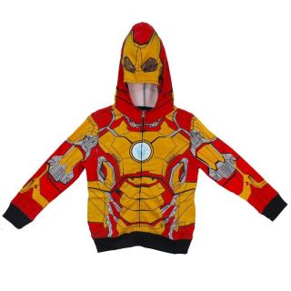 Iron Man Mark 42 Costume Marvel Licensed Boys Toddler Zip Up Hoodie 2T 4T s XL