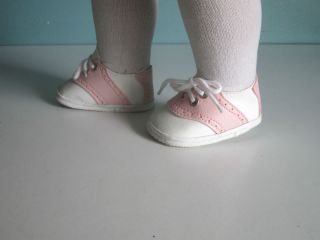 Pink and White Classic Saddle Shoes Fits American Girl Bitty Baby Twins