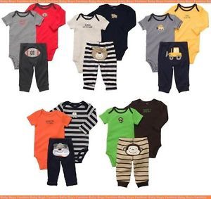 Carter's Baby Boys 3 PC Bodysuits Pants Set Clothing Infant Outfit Newborn 24M