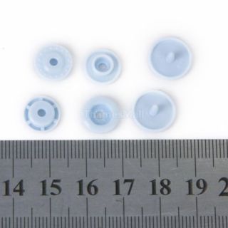 50 Sets No Sewing Baby Blue Resin Snap Buttons Fasteners Poppers DIY Craft Tool