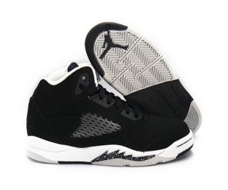 Nike Air Jordan 5 Retro Black Cool Grey White Pre School Kids Size 10 5