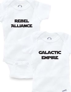 Rebel vs Empire Twins Set of 2 Onesies Baby Clothing Shower Gift Funny Cute