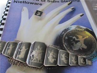 Vintage RARE Elephant Mult Illusions Siam Sterling Silver Bracelet