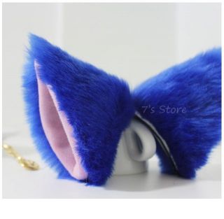 Cat Fox Long Fur Ears Anime Neko Cosplay Party Costume Hair Clip Multi Color