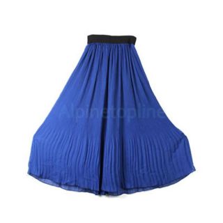 Beautiful Women Chiffon Long Pleated Skirt Elegant Casual Sun Dress Hot Gifts