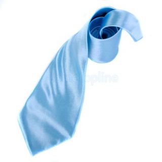 Mens Wedding Suit Dress Satin Solid Necktie Neck Tie