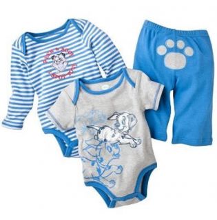 Baby Boy Disney 101 Dalmatians 3 Piece Bodysuit Set Size 6 Months