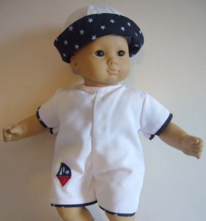 Apryl Doll Clothes Fit Bitty Baby Boy Summer Sailboat Outfit w Hat
