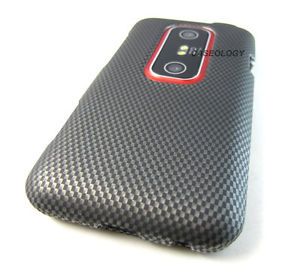 Carbon Fiber Design Hard Snap on Case Cover Sprint HTC EVO 3D Phone Accessory