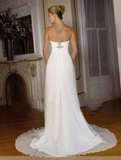 Sexy New White Maternity Plus Size Wedding Dress Bridal Gown Size Custom WF112
