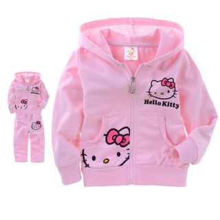 Girls Clothing 2 Pcs Set Hello Kitty Long Sleeve Hoodies Shirt Pants Size 2T 5