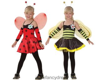 Bumblebee Ladybug Costume Girls Insect Fancy Dress Ladybird Lady Bug Bee 4 12 Yr