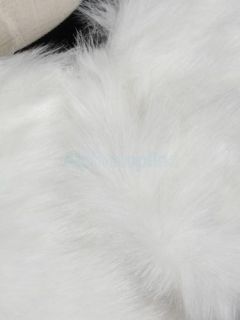 Elegant Ivory Soft Faux Fur Wedding Evening Party Dress Stole Wrap Shawl Warm