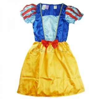 Girl Kids Princess Snow White Bow Party Costume Fancy Dress Up Sz 3 4 5 6 7
