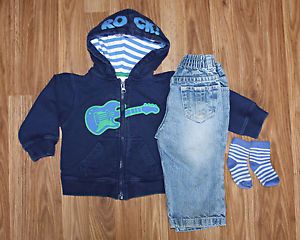 Baby Boys Clothing Lot Carter's Guitar Hoodie Kenneth Cole Jeans 18 Months