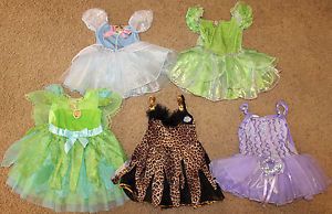 Lot of 5 Toddler Girl Dress Up Clothes Disney Princess Tinkerbell Size 2T 3T 4T
