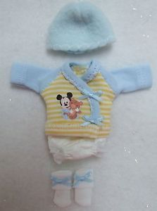 Ellery Kish OOAK Baby Doll 4 PC Diaper Shirt Clothes Outfit 5 6" Mickey Mouse