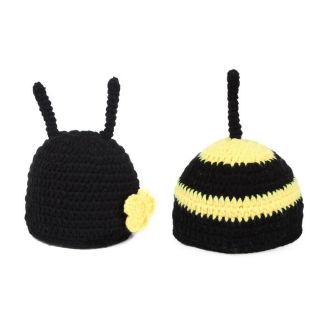 Hat Pant Bee Newborn Boy Baby Girl Infant Knit Crochet Clothes Photo Outfit