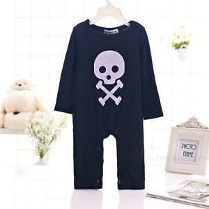 Love Boy Girl Cotton Romper Skull Coverall Baby Clothes for 6 12M C60 So Cool 80