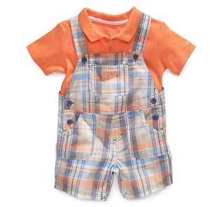 Calvin Klein Designer Baby Boy Clothes Top Shortalls Orange 12 28 24 Months