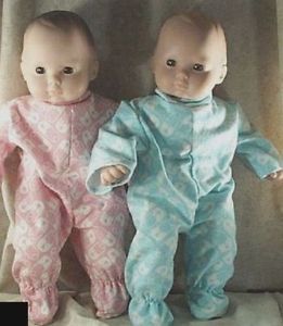 Doll Clothes Baby Fit American Girl 16" in Pajamas Pink Teal Pin Boy Bitty Twin