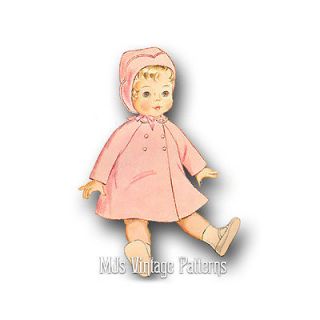 Vtg Baby Doll Clothes Dress Coat Pajamas Pattern 22" 23" 24" Toodles Kissy