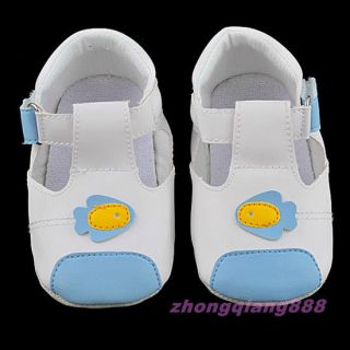 Baby Infant Soft Sole Toddler Shoes Skid Proof 6 18 Months Boy Girl White Blue
