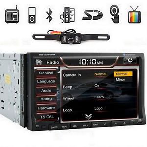 2 DIN in Dash 7" Monitor Vehicle Car DVD CD Player Bluetooth Radio Rearview Cam