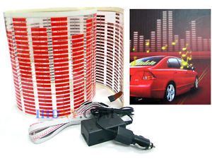 Sound Music Activated Sensor Light Equalizer Red LED 12V Car Sticker 90x25 Cm