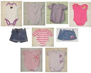 Size 0 3 Months Baby Girl Clothing Lot Nice Bodysuits Rompers Jean Shorts