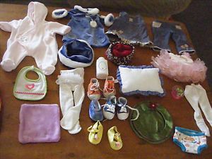 American Girl Bitty Baby Bitty Baby Twins Doll Clothes and Shoes Lot